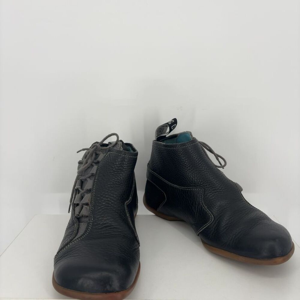 John Fluevog Leather Side-Lace Ankle Boots